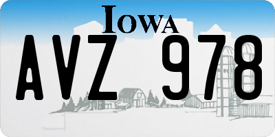 IA license plate AVZ978