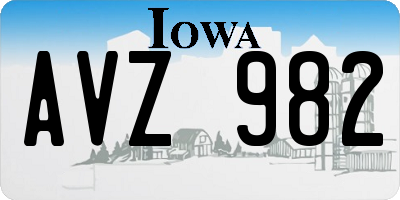 IA license plate AVZ982