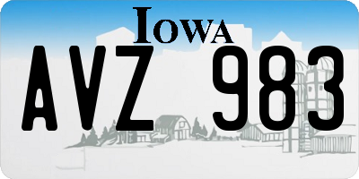 IA license plate AVZ983