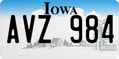IA license plate AVZ984