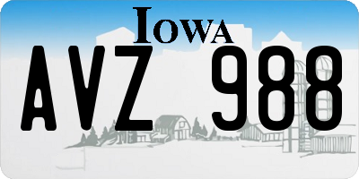 IA license plate AVZ988
