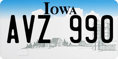 IA license plate AVZ990
