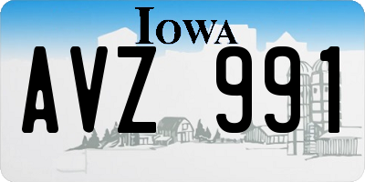 IA license plate AVZ991