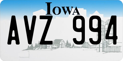 IA license plate AVZ994