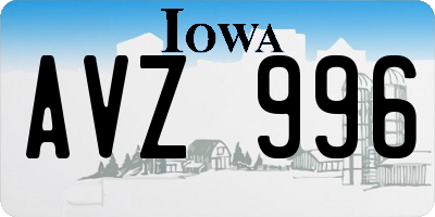 IA license plate AVZ996