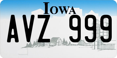 IA license plate AVZ999