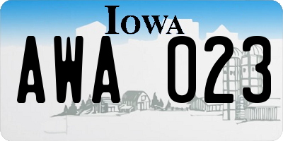 IA license plate AWA023