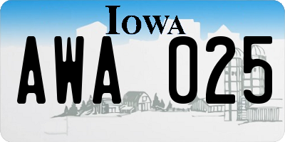 IA license plate AWA025
