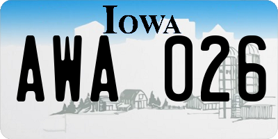 IA license plate AWA026