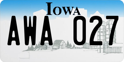 IA license plate AWA027