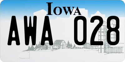 IA license plate AWA028