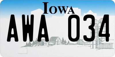 IA license plate AWA034