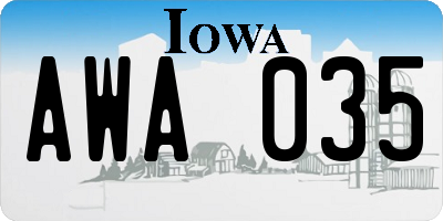 IA license plate AWA035