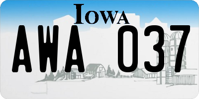 IA license plate AWA037
