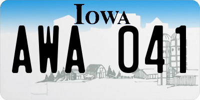 IA license plate AWA041