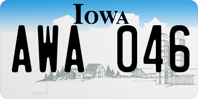 IA license plate AWA046