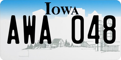 IA license plate AWA048