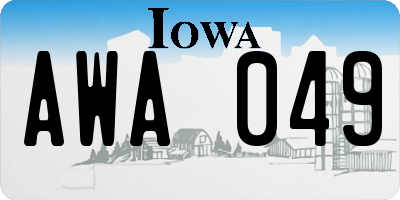 IA license plate AWA049