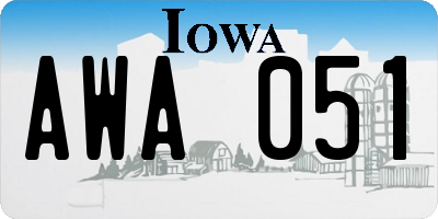 IA license plate AWA051