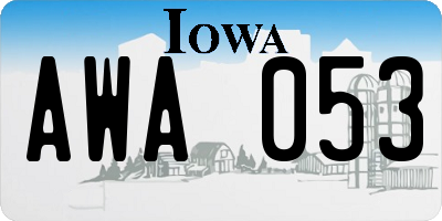 IA license plate AWA053