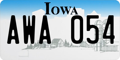 IA license plate AWA054