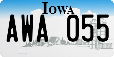 IA license plate AWA055