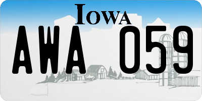 IA license plate AWA059