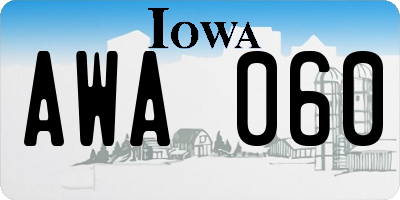 IA license plate AWA060
