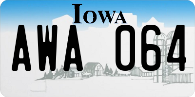 IA license plate AWA064