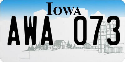 IA license plate AWA073