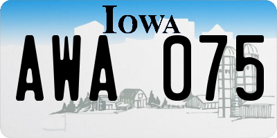 IA license plate AWA075
