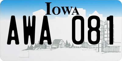 IA license plate AWA081
