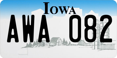 IA license plate AWA082