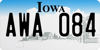 IA license plate AWA084