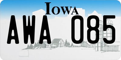 IA license plate AWA085
