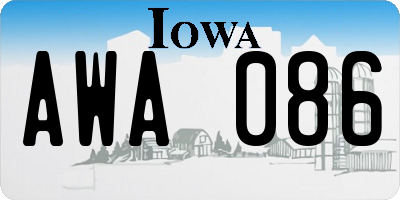 IA license plate AWA086
