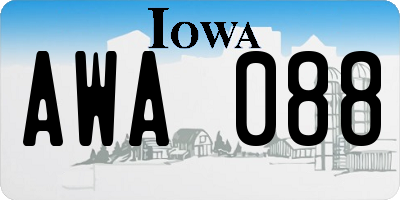 IA license plate AWA088