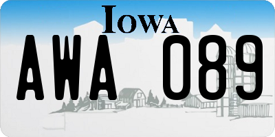 IA license plate AWA089