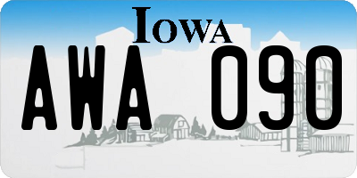 IA license plate AWA090