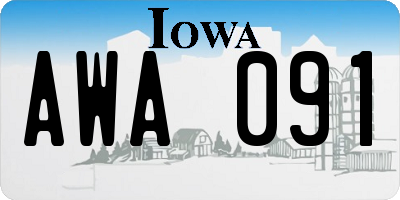 IA license plate AWA091