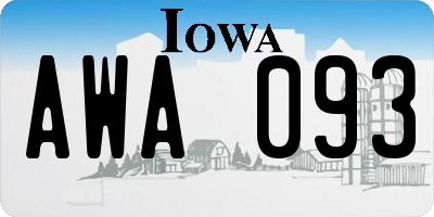 IA license plate AWA093