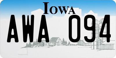 IA license plate AWA094