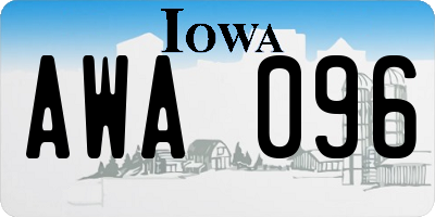 IA license plate AWA096
