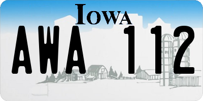 IA license plate AWA112