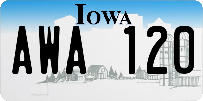 IA license plate AWA120