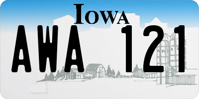 IA license plate AWA121