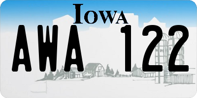 IA license plate AWA122