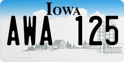 IA license plate AWA125