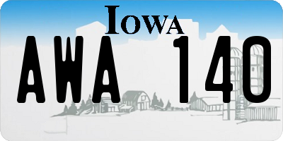 IA license plate AWA140