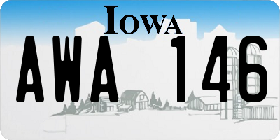IA license plate AWA146